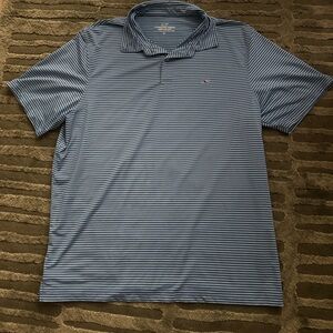 Vineyard Vines Men's Polo in Blue and White Stripes